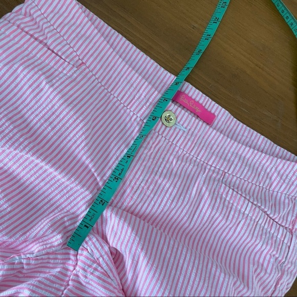 Lilly Pulitzer Kelly Pink Seersucker Stripe Shorts Womens 2 - Picture 9 of 10